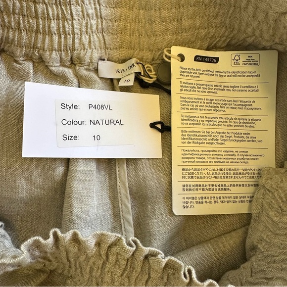 Iris & Ink Keira Linen Wide-Leg Pants Size 10 NWT - Picture 6 of 8